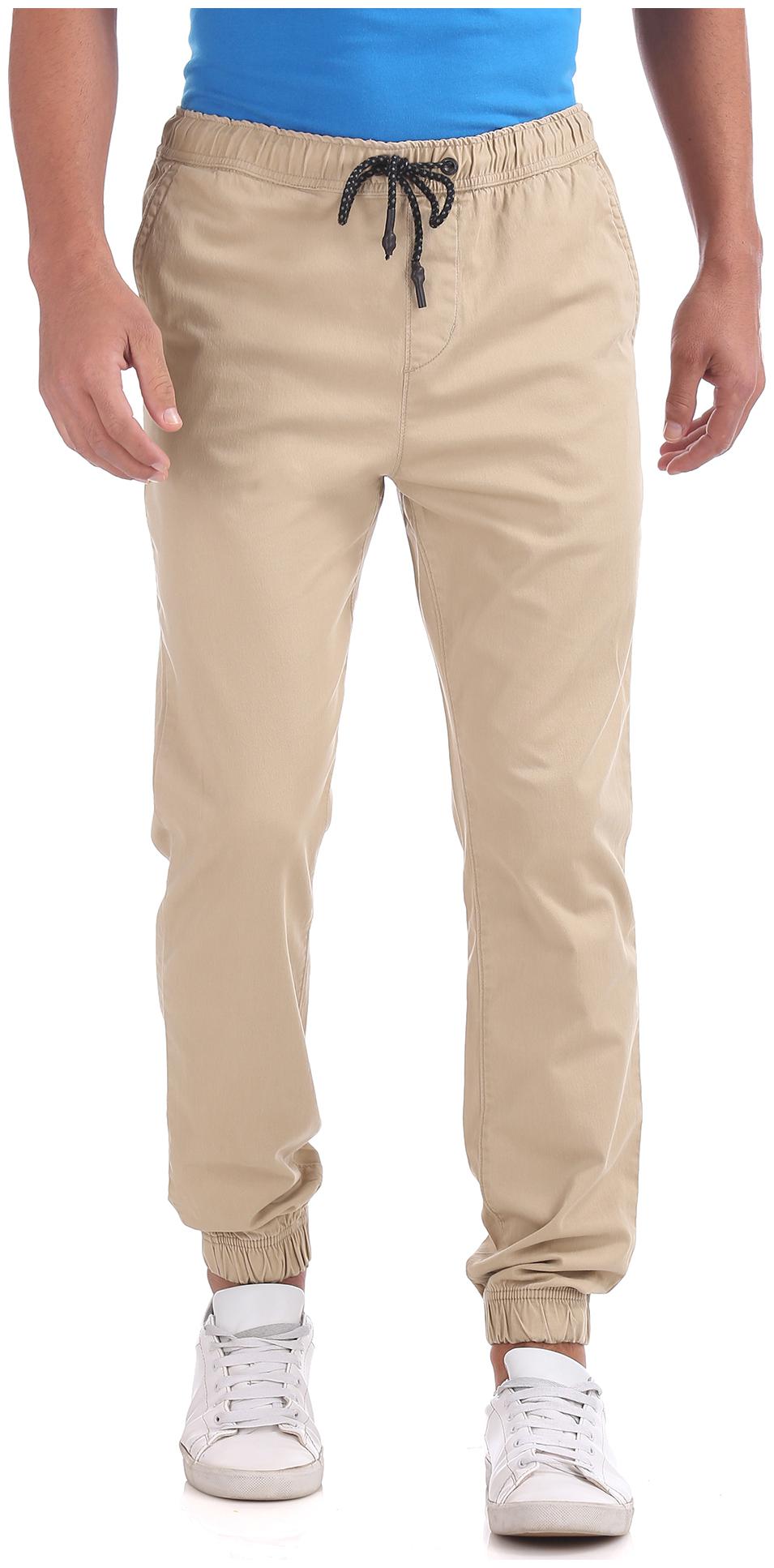 

Aeropostale Men Beige Solid Slim fit Joggers