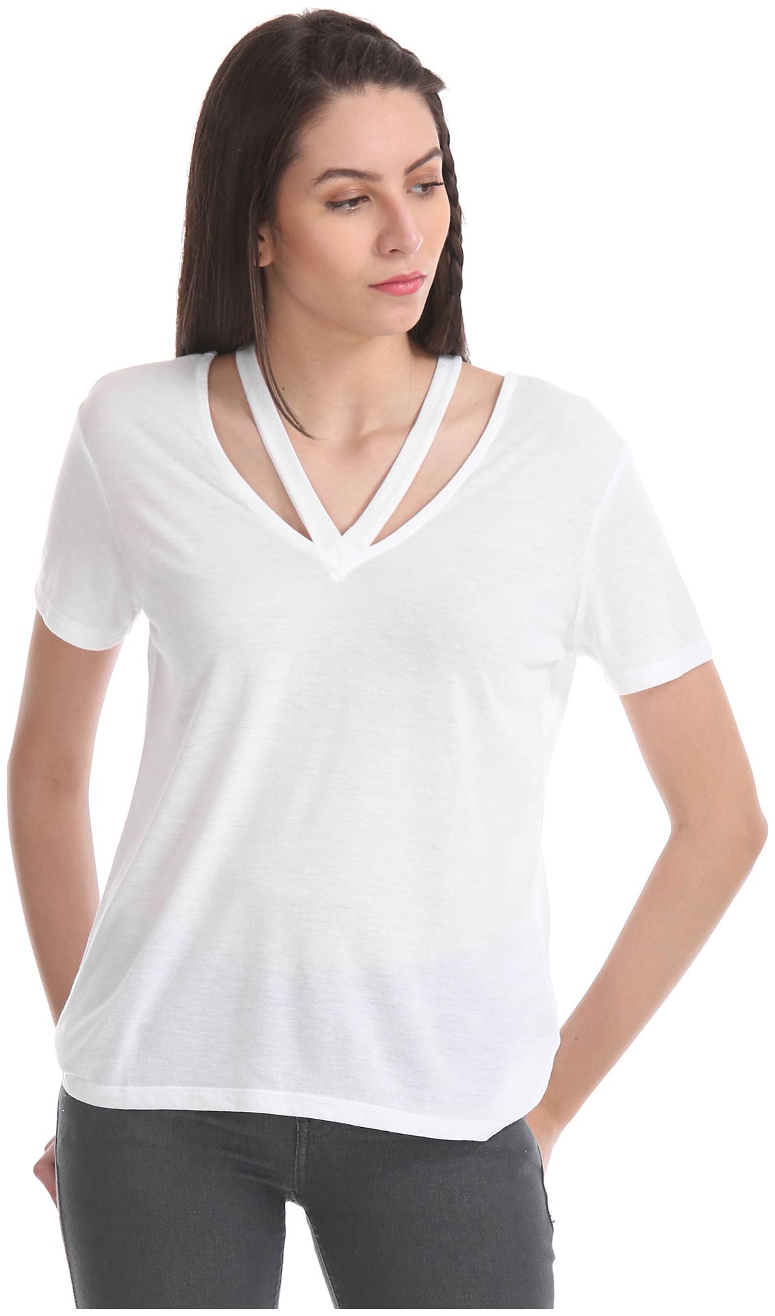 

Aeropostale Women Solid Regular top - White