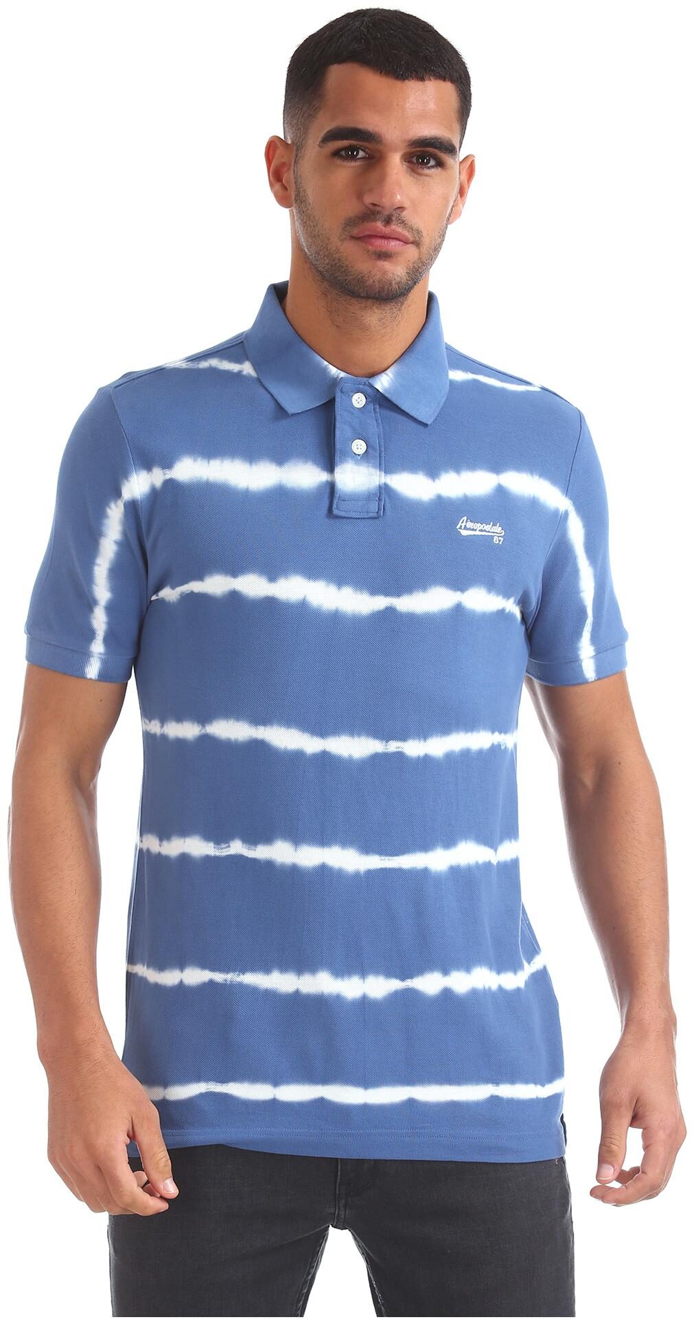 

Aeropostale Men Blue Regular fit Cotton Polo collar T-Shirt - Pack Of 1