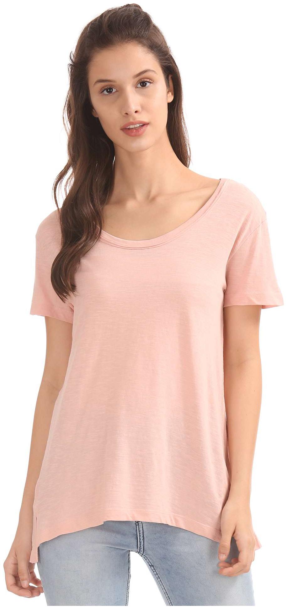 

Aeropostale Women Pink Regular fit Round neck Blended Tank top