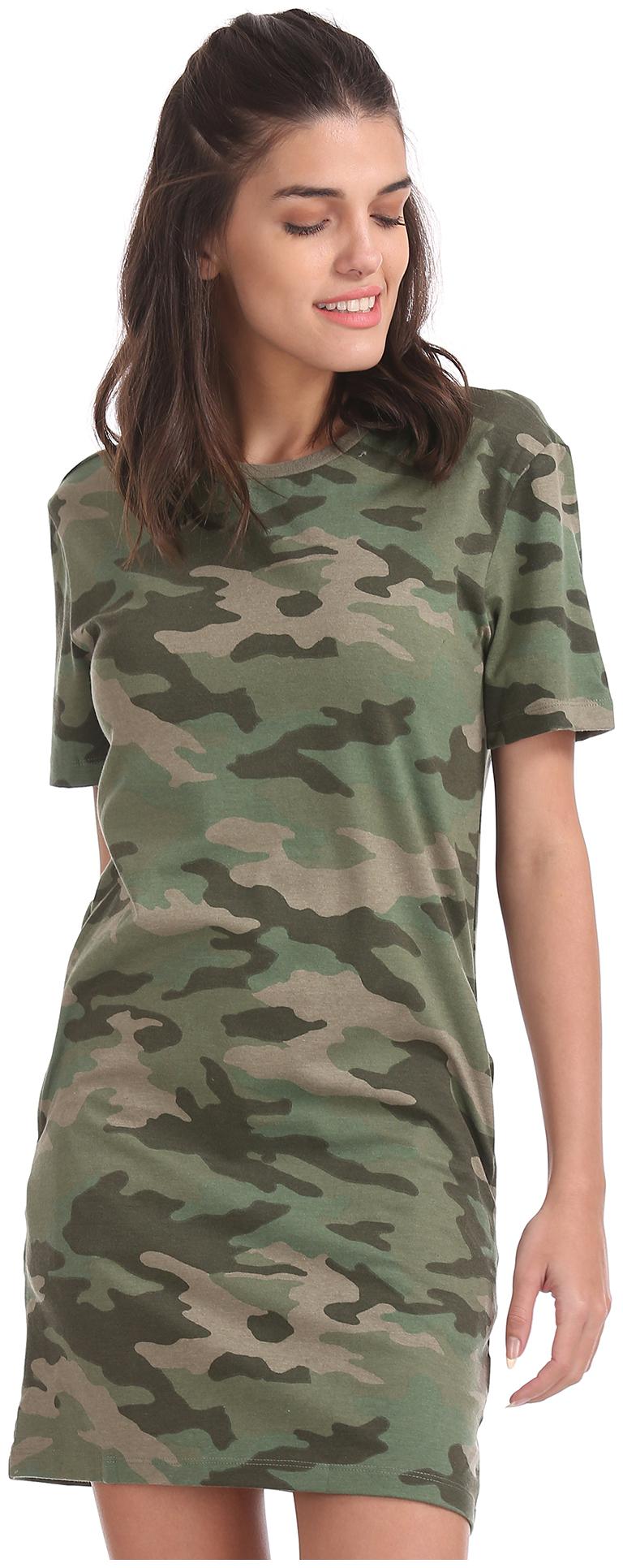 

A ropostale Green Printed T shirt dress