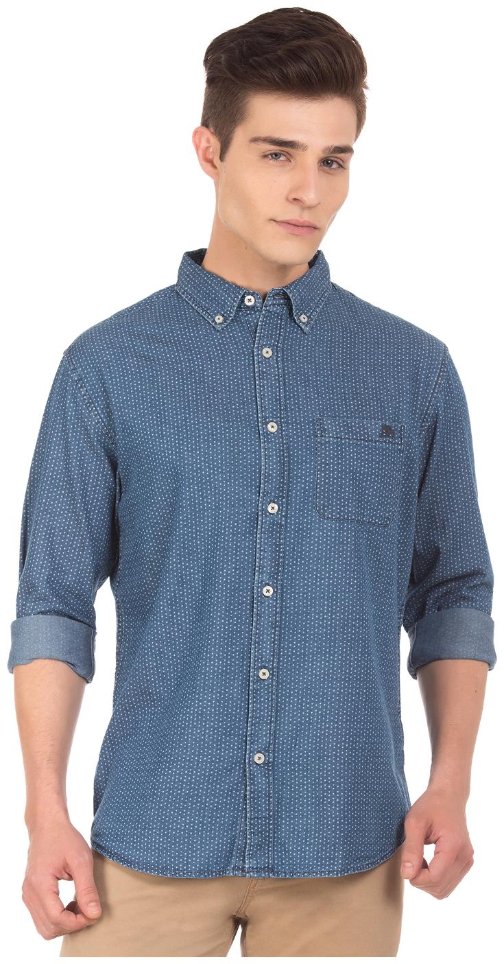 

Aeropostale Men Blue Printed Regular Fit Casual Shirt