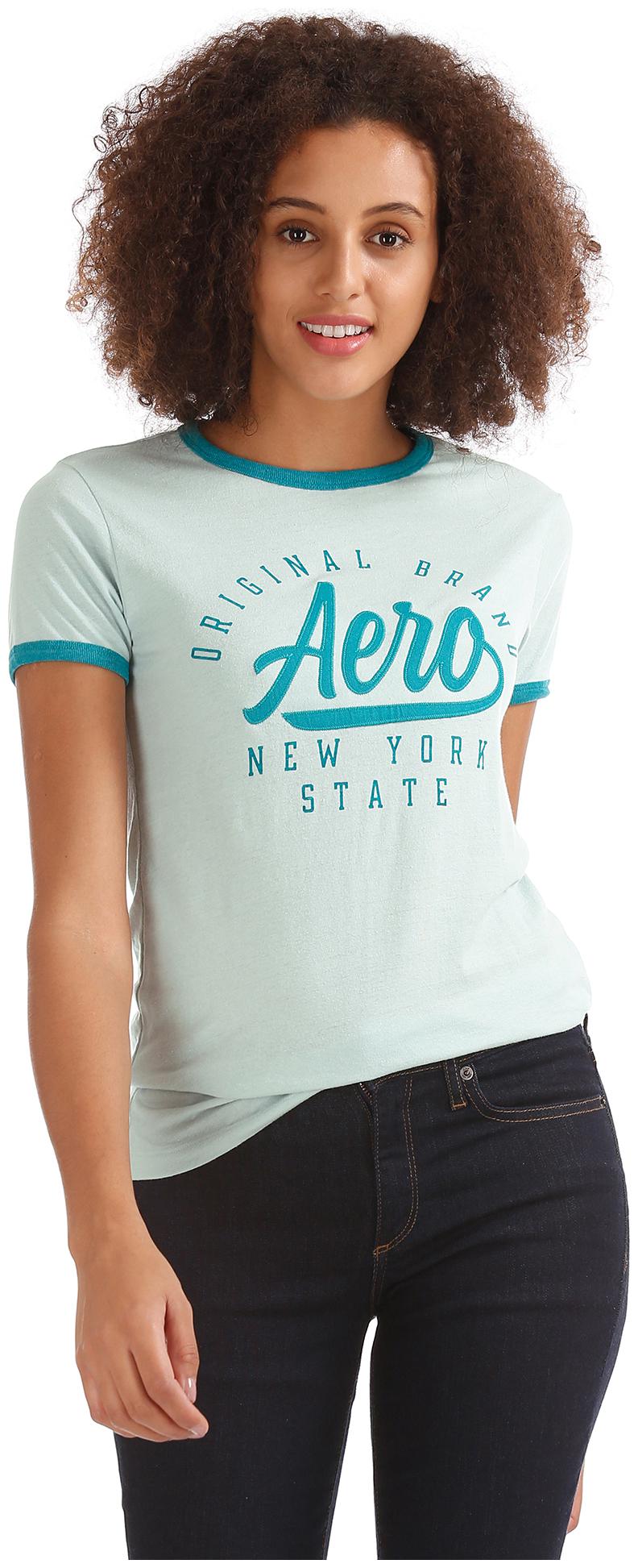 

A ropostale Women Blue Regular fit Round neck Polyester T shirt
