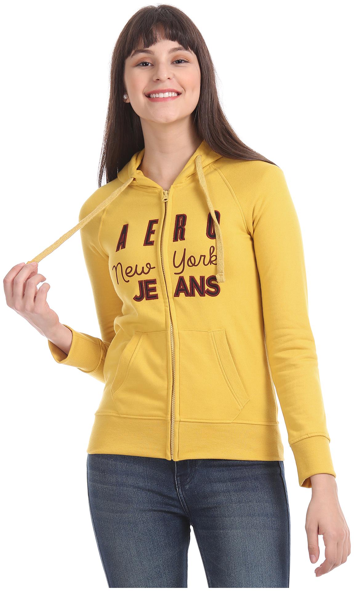 

Aeropostale Women Printed Sweatshirt - Yellow