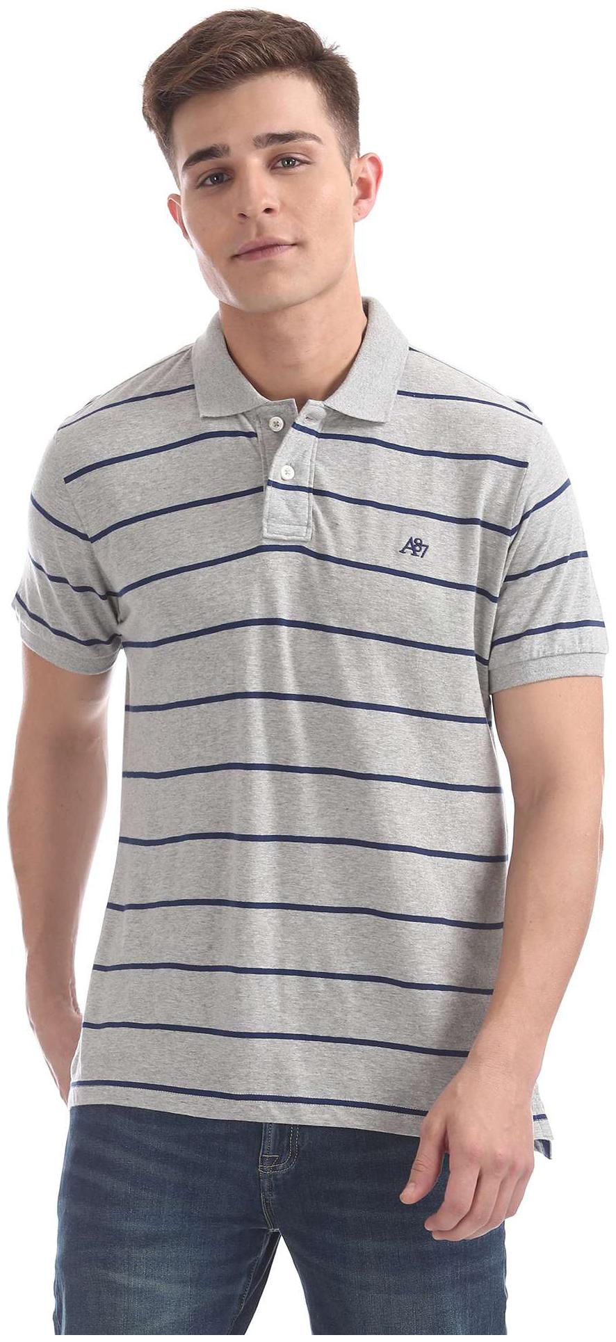 

Aeropostale Men Grey Regular fit Cotton Polo collar T-Shirt - Pack Of 1