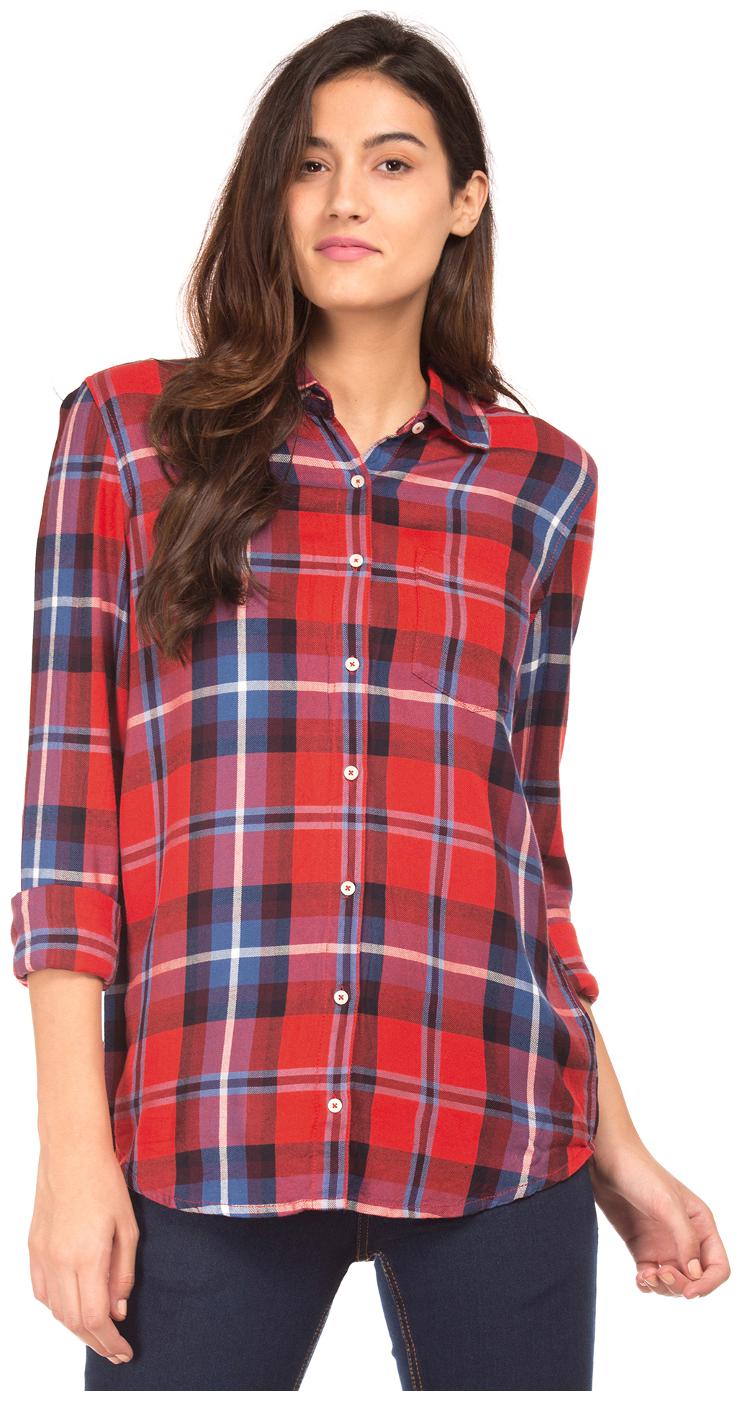 

Aeropostale Women Red Checked Regular Fit Shirt