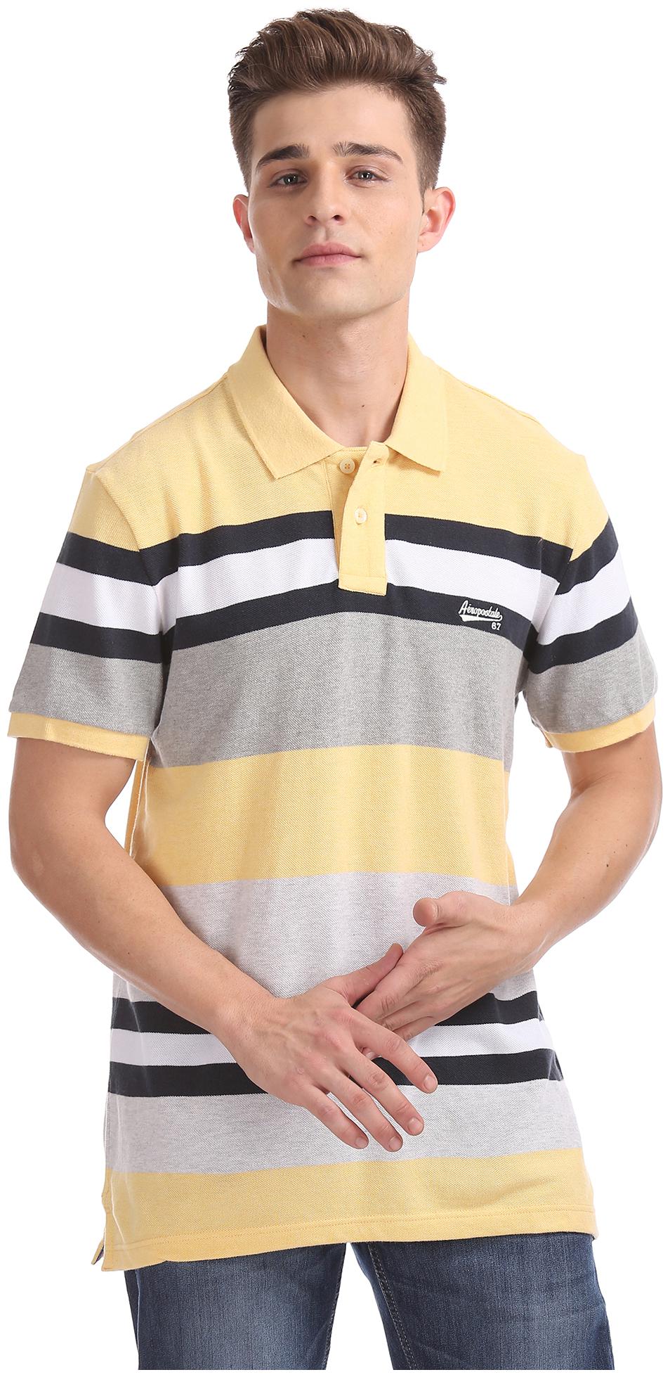 

Aeropostale Men Yellow Regular fit Cotton Polo collar T-Shirt - Pack Of 1