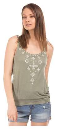 

Aeropostale Women Embroidered A-line top - Green
