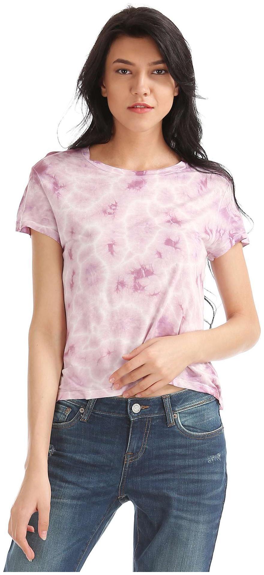 

Aeropostale Women Purple Regular fit Round neck Polyester T shirt