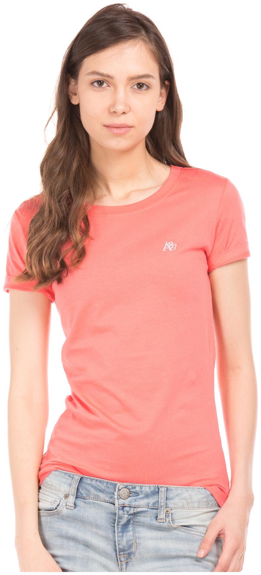 

A ropostale Women Pink Regular fit Round neck Cotton T shirt