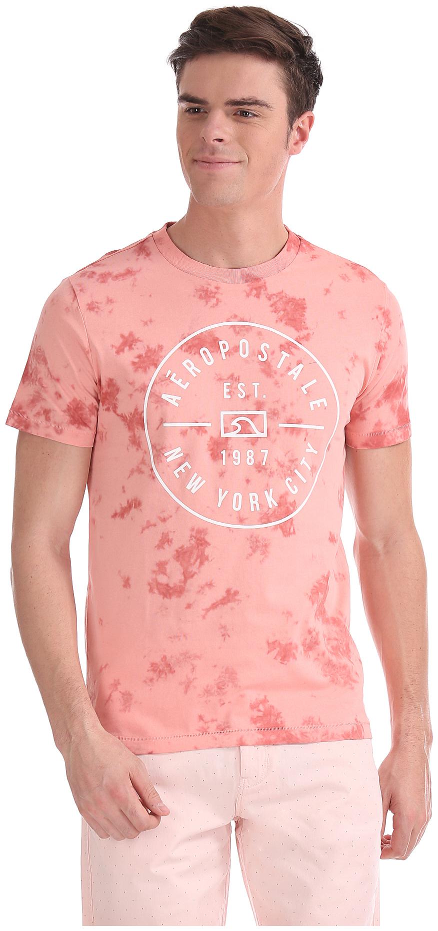 

Aeropostale Men Pink Regular fit Cotton Round neck T-Shirt - Pack Of 1