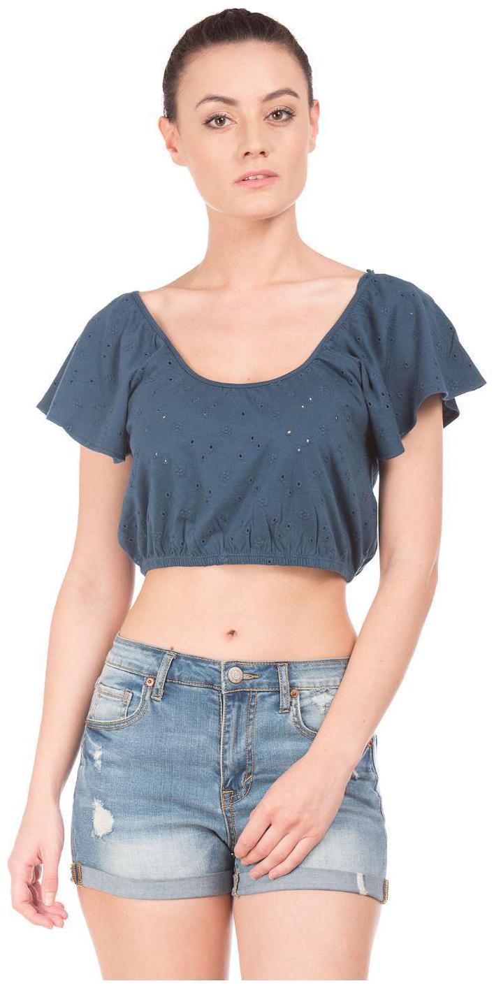 

Aeropostale Women Solid Regular top - Blue