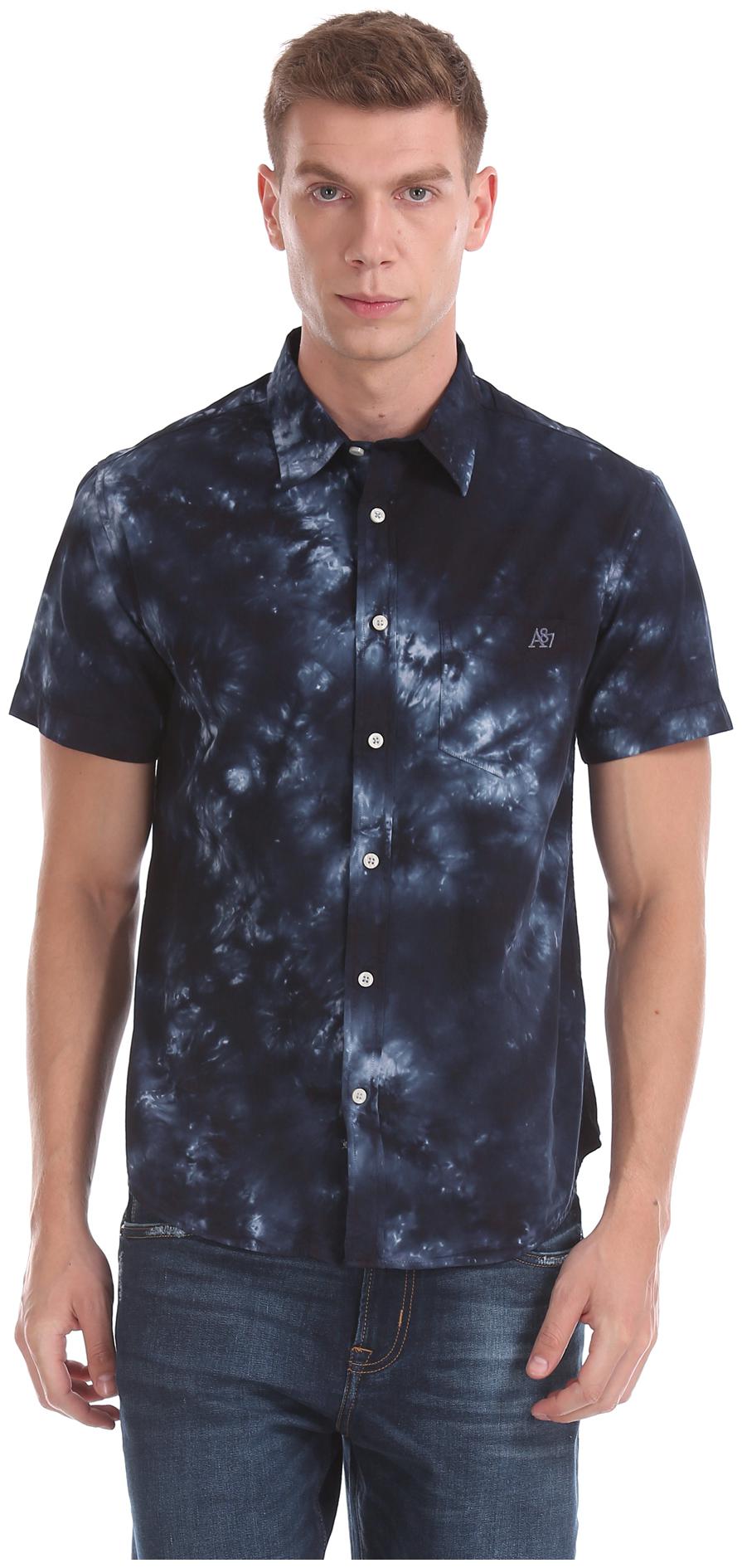 

Aeropostale Men Blue Solid Regular Fit Casual Shirt