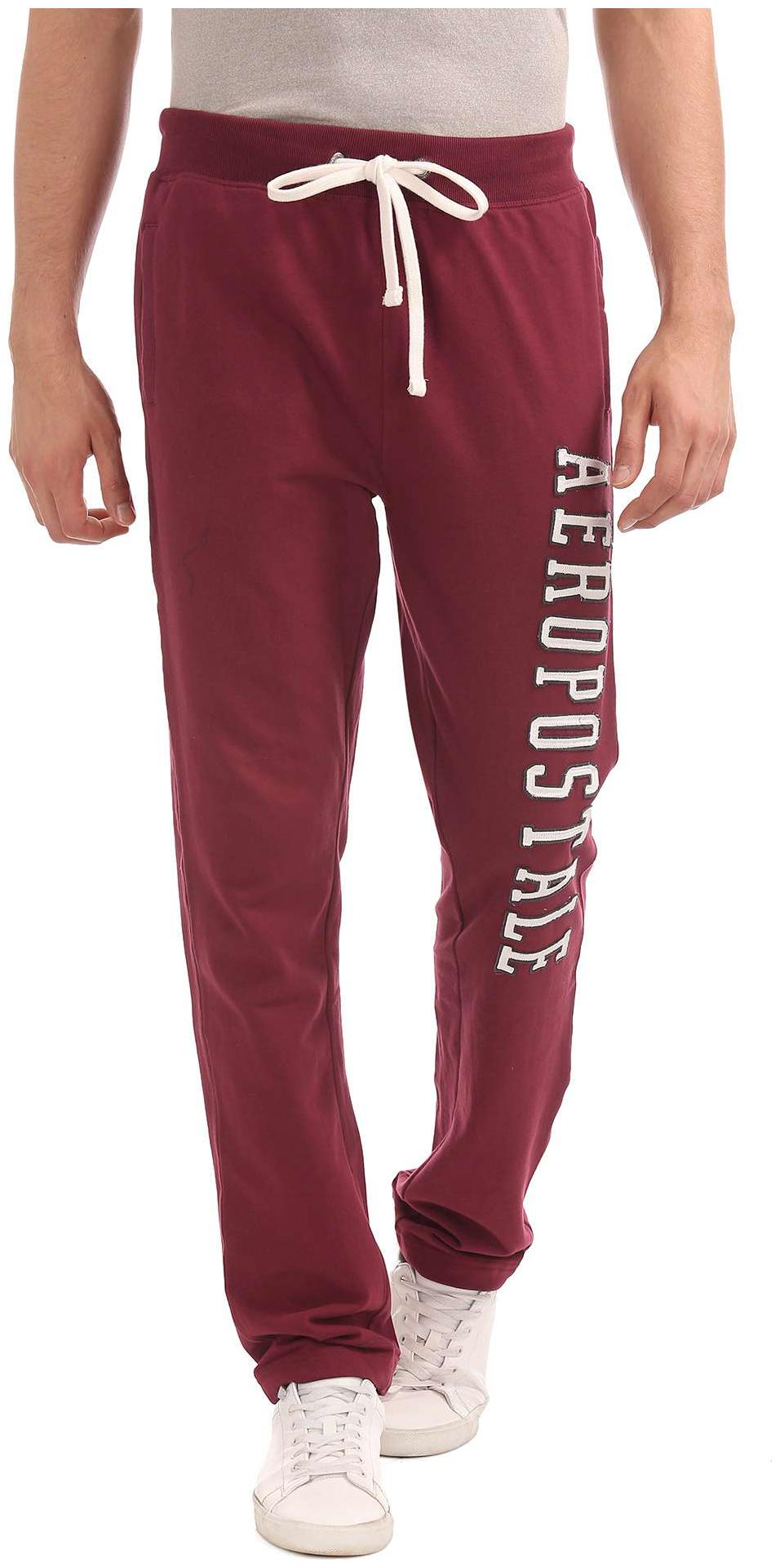 

Aeropostale Men Red Solid Regular fit Track pants