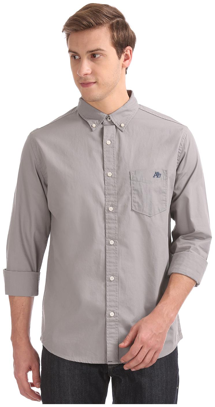 

Aeropostale Men Brown Solid Regular Fit Casual Shirt