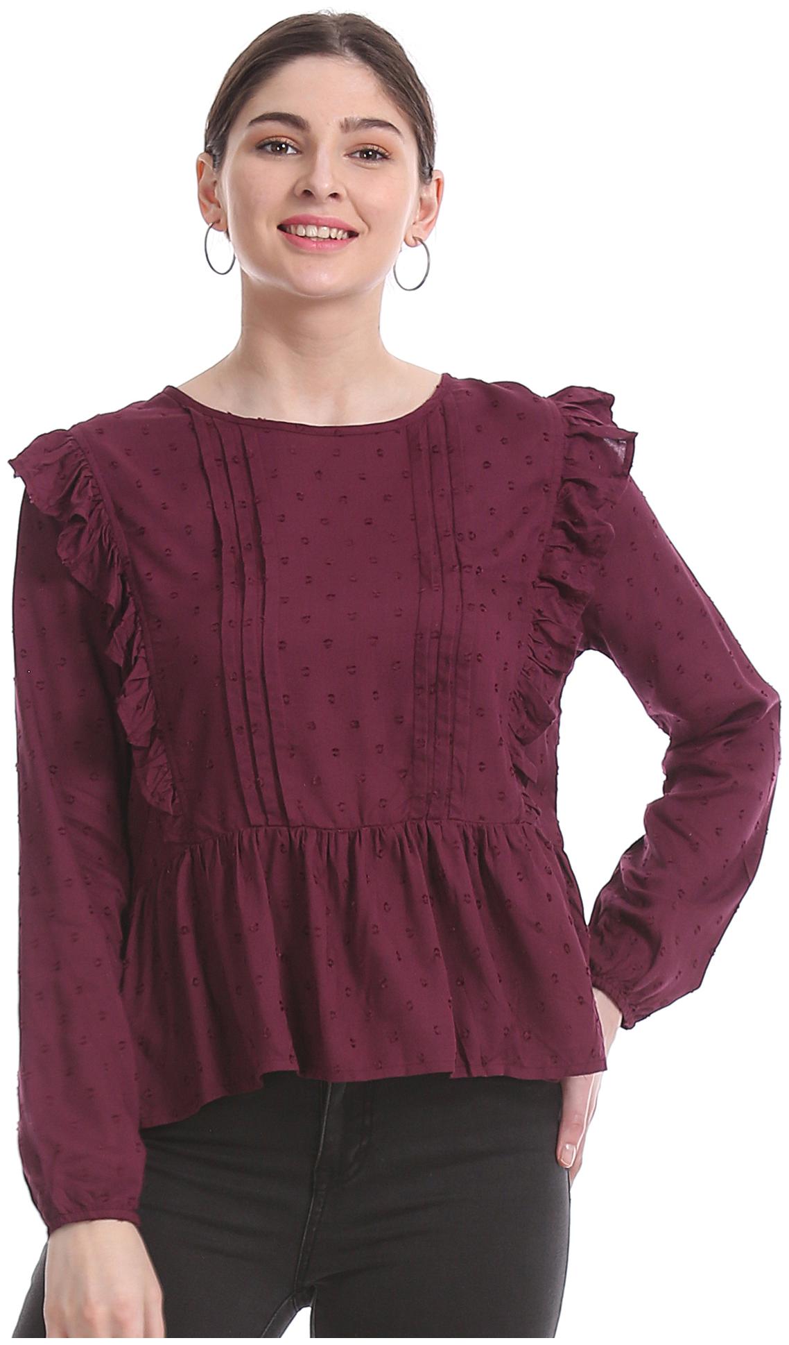 

Aeropostale Women Solid Fusion tunic - Purple