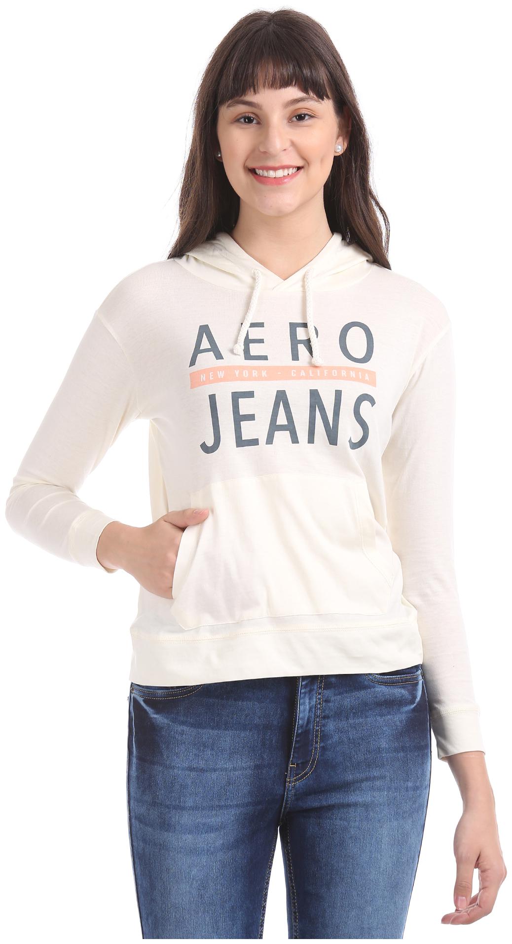 

Aeropostale Women Printed Sweatshirt - White