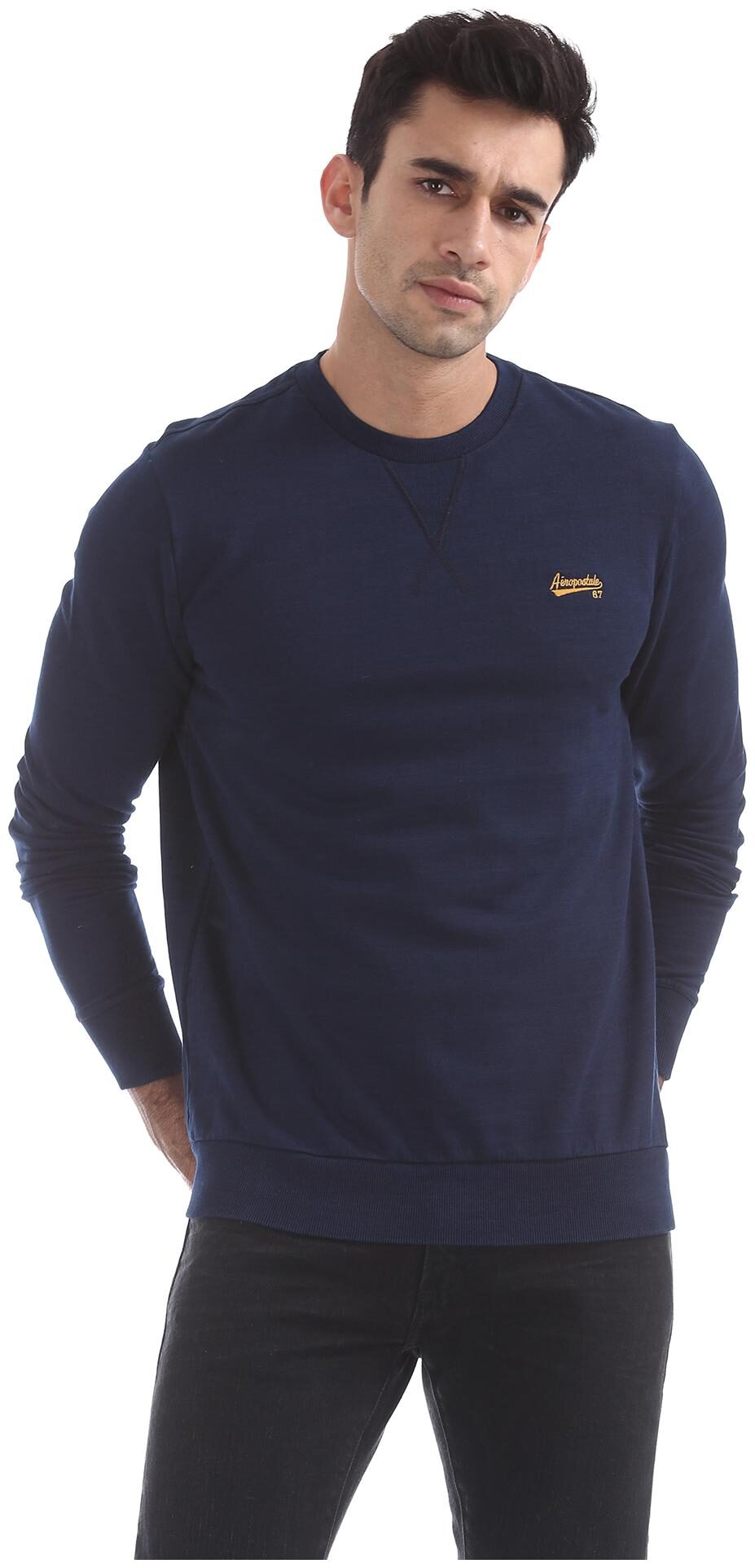 

Aeropostale Men Blue Round neck Sweatshirt