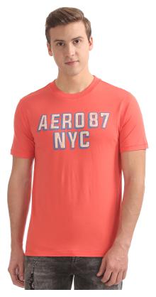

Aeropostale Men Orange Regular fit Cotton Round neck T-Shirt - Pack Of 1