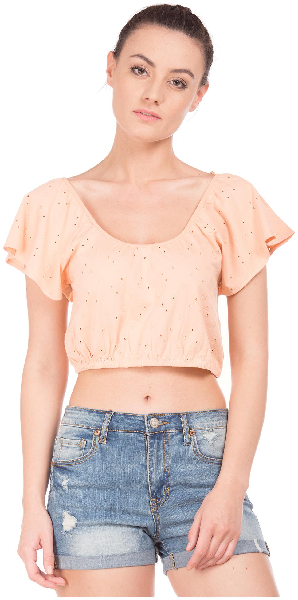 

A ropostale Women Solid Regular top - Orange