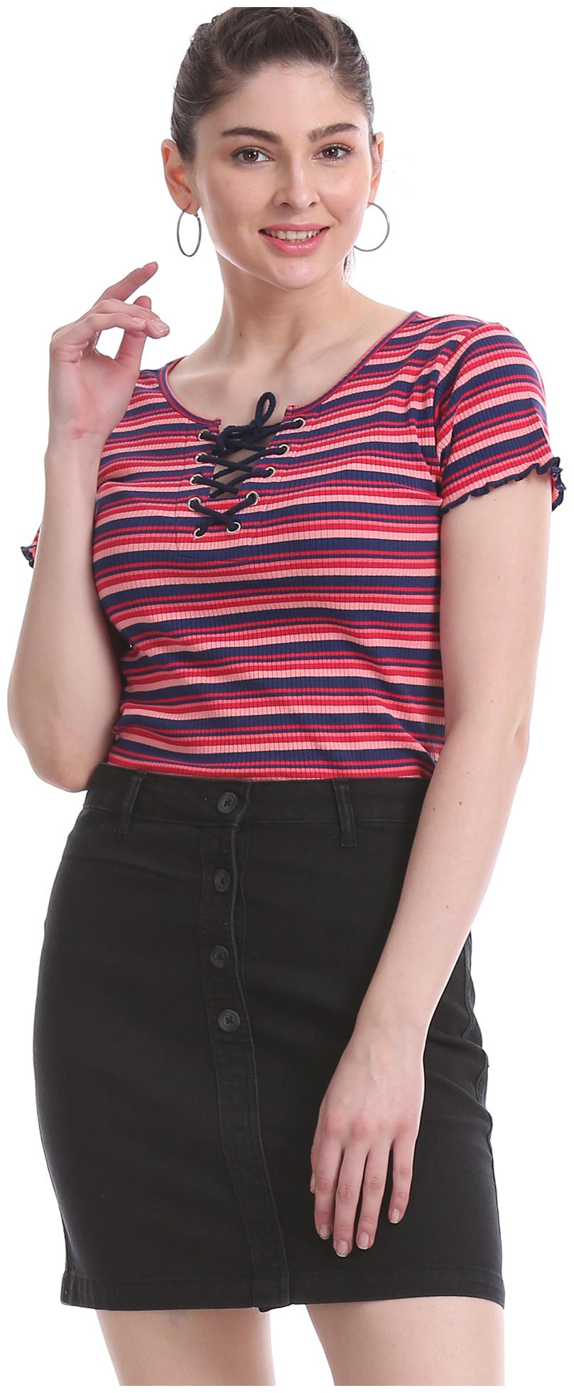 

Aeropostale Women Striped Regular top - Pink