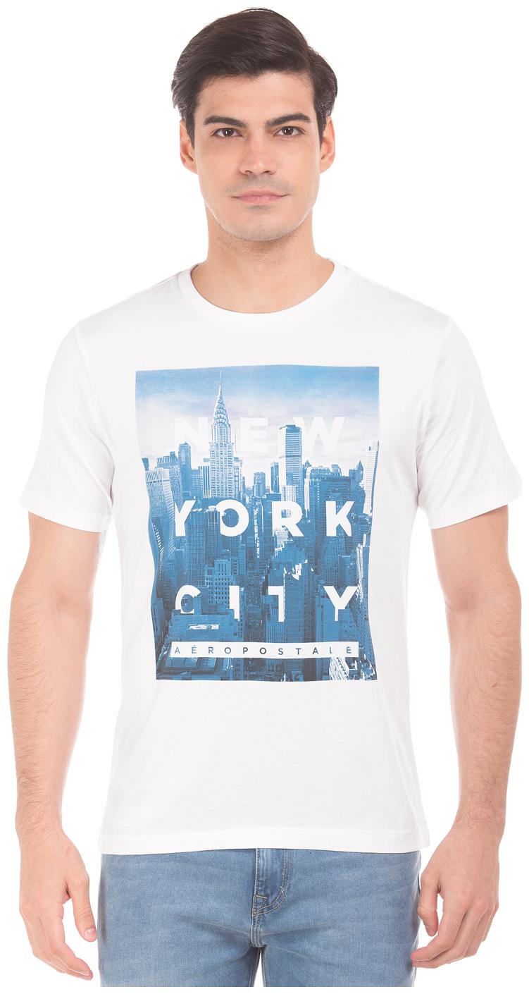 

Aeropostale Men s Round Neck T-Shirt - White