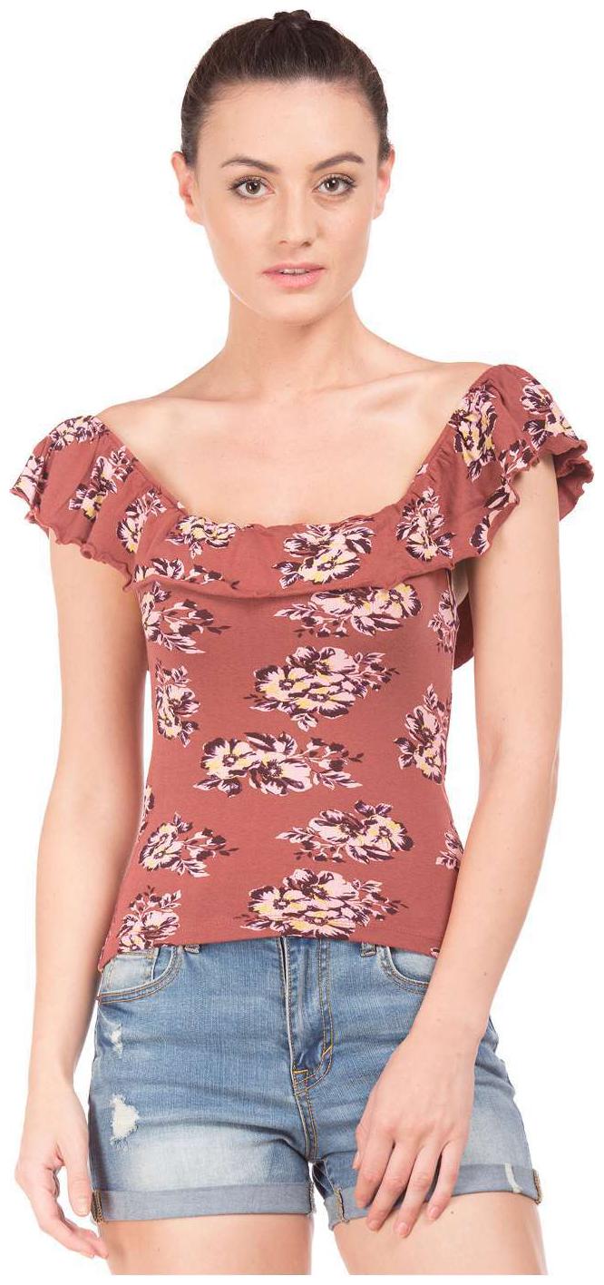 

Aeropostale Women Printed Regular top - Brown