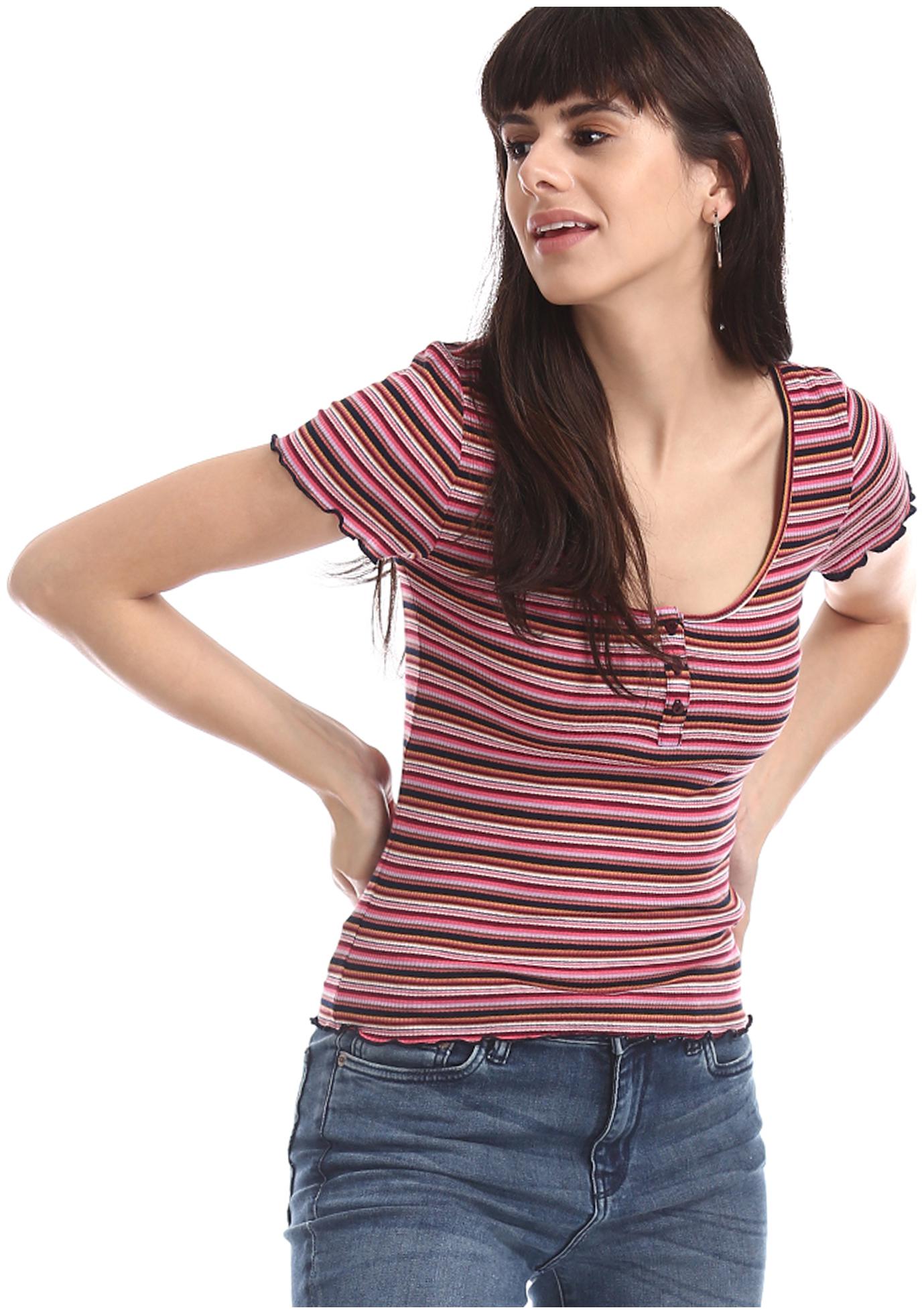 

A ropostale Women Striped Regular top - Multi