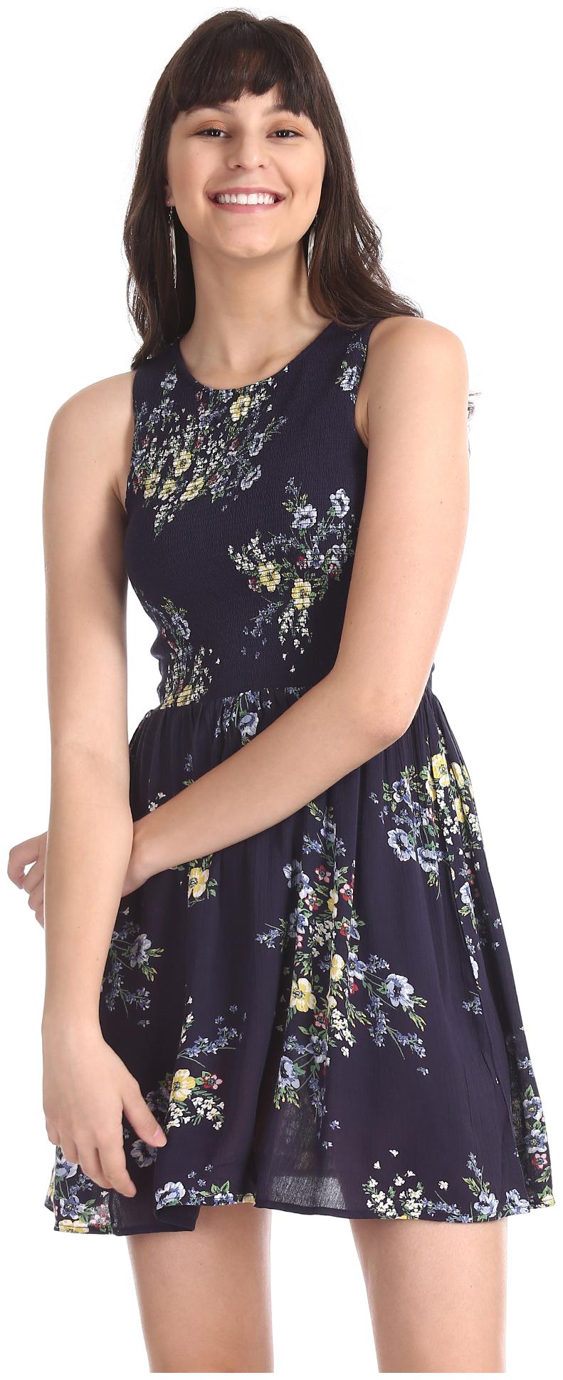 

A ropostale Blue Printed Fit flare dress