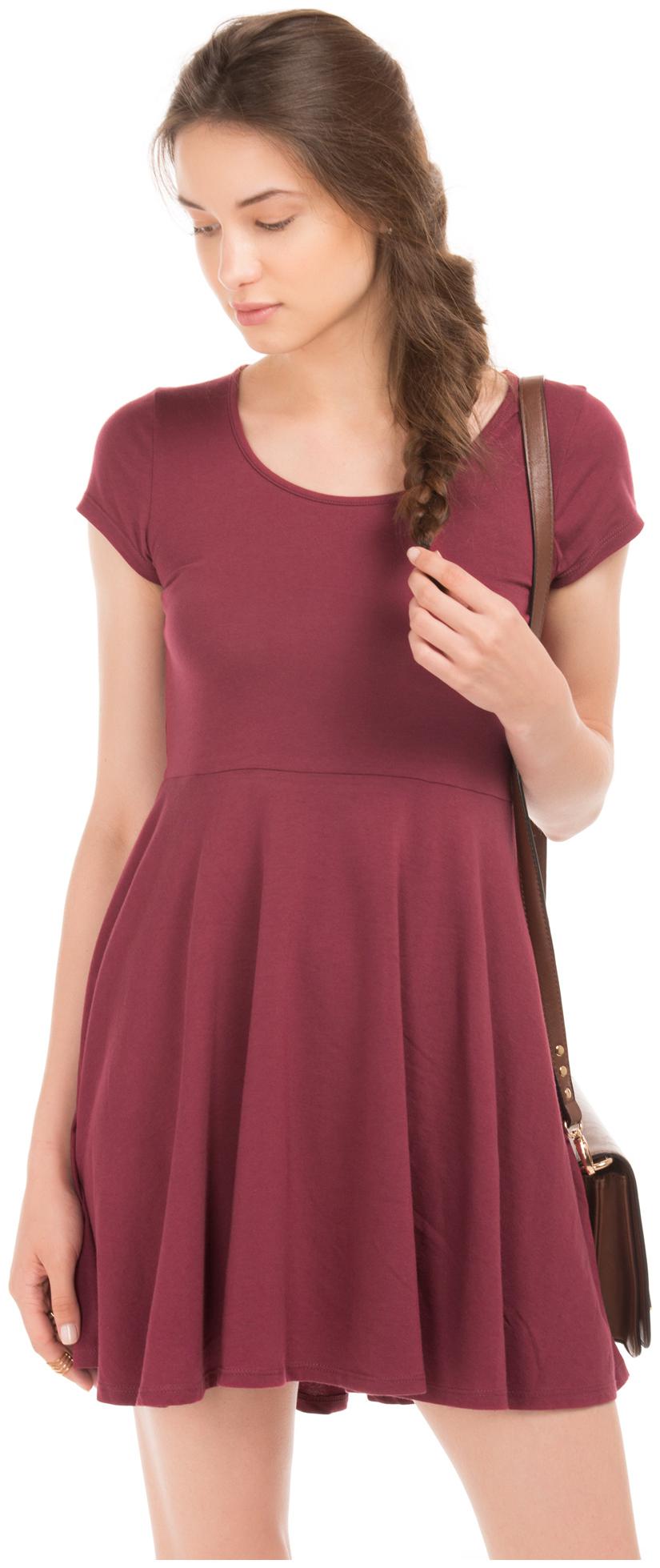 

Aeropostale Red Solid Fit flare dress