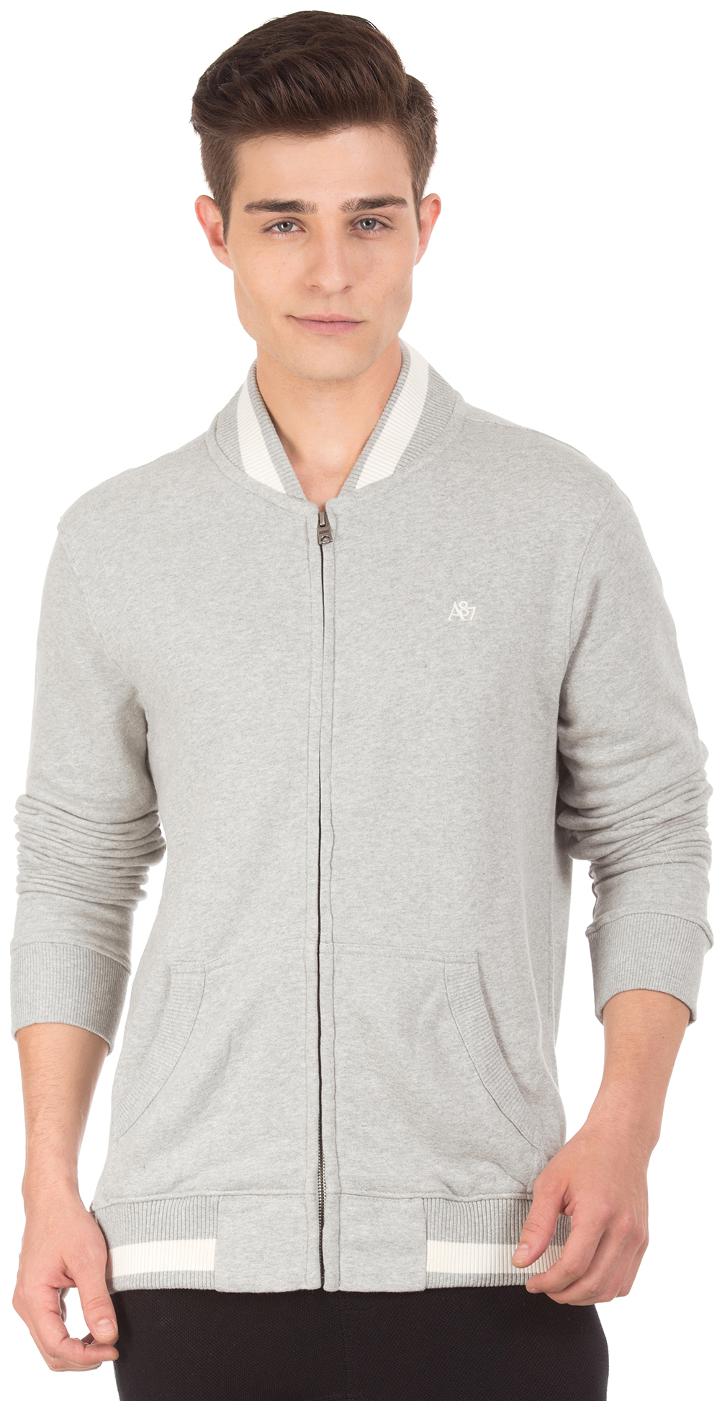 

Aeropostale Grey Cotton Fleece Lined Zip Up Sweatshirt