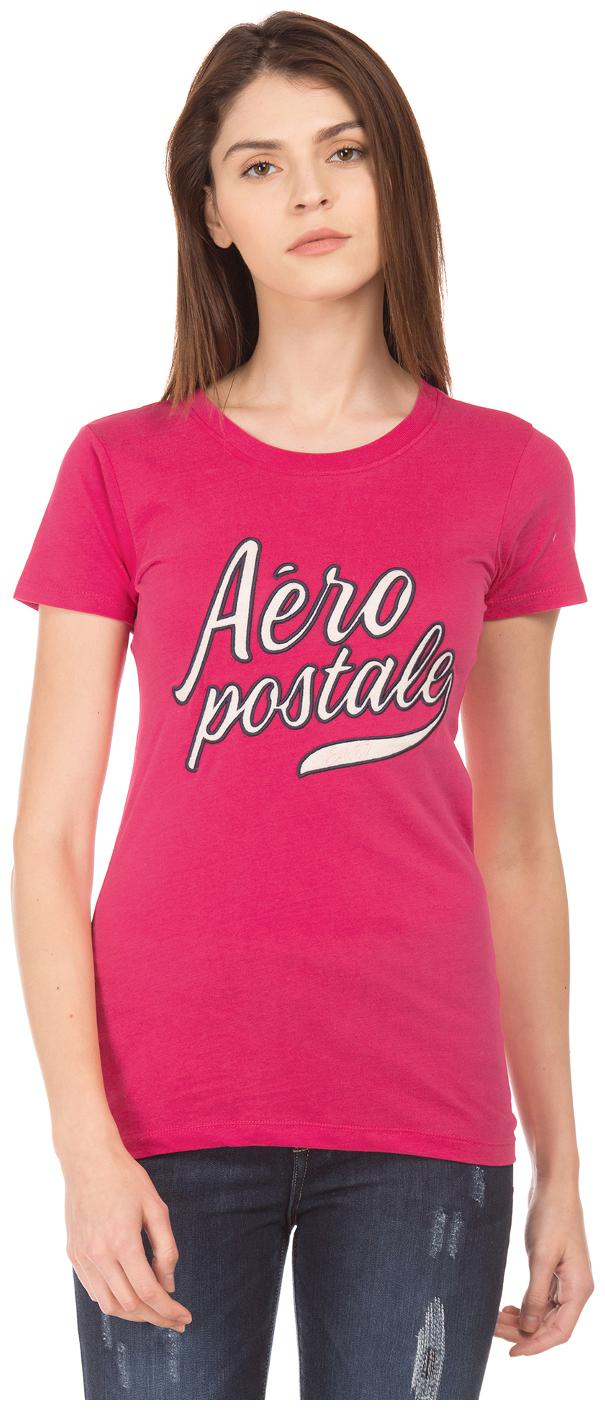 

Aeropostale Women Pink Regular fit Round neck Cotton Tank top