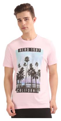 

Aeropostale Men Pink Regular fit Cotton Round neck T-Shirt - Pack Of 1