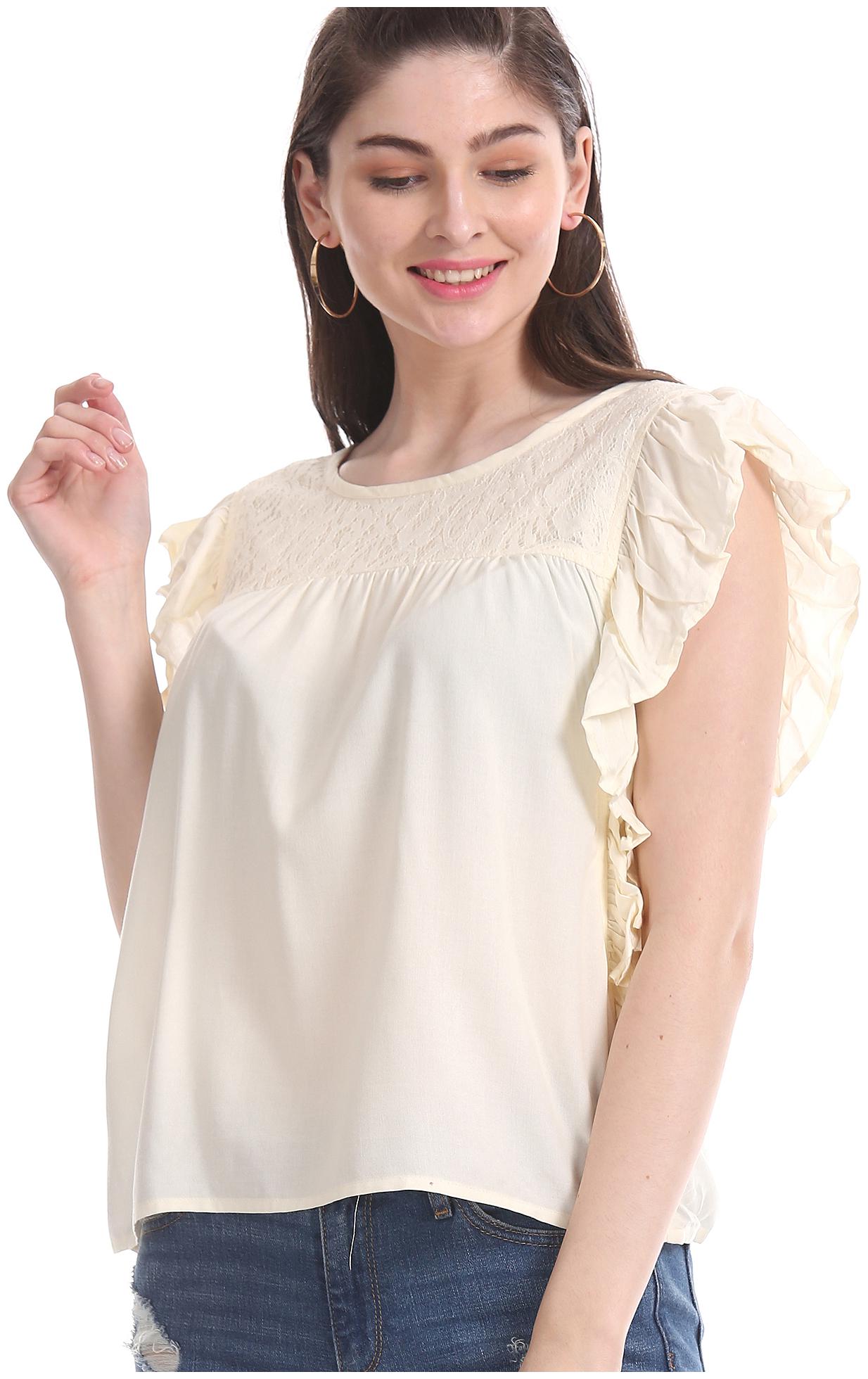 

Aeropostale Women Solid Regular top - White