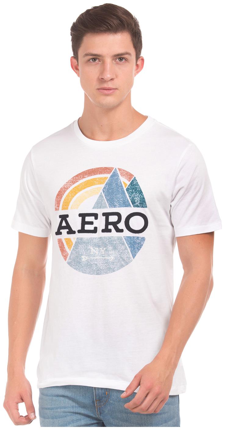 

Aeropostale Men s Round Neck T-Shirt - White