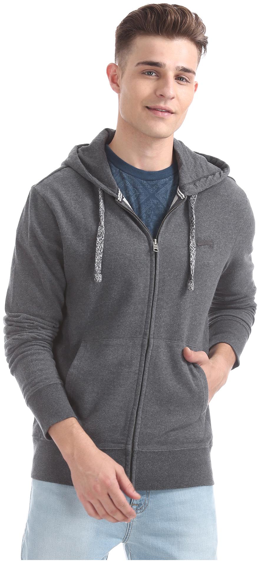 

Aeropostale Men Grey Hooded Hoodie