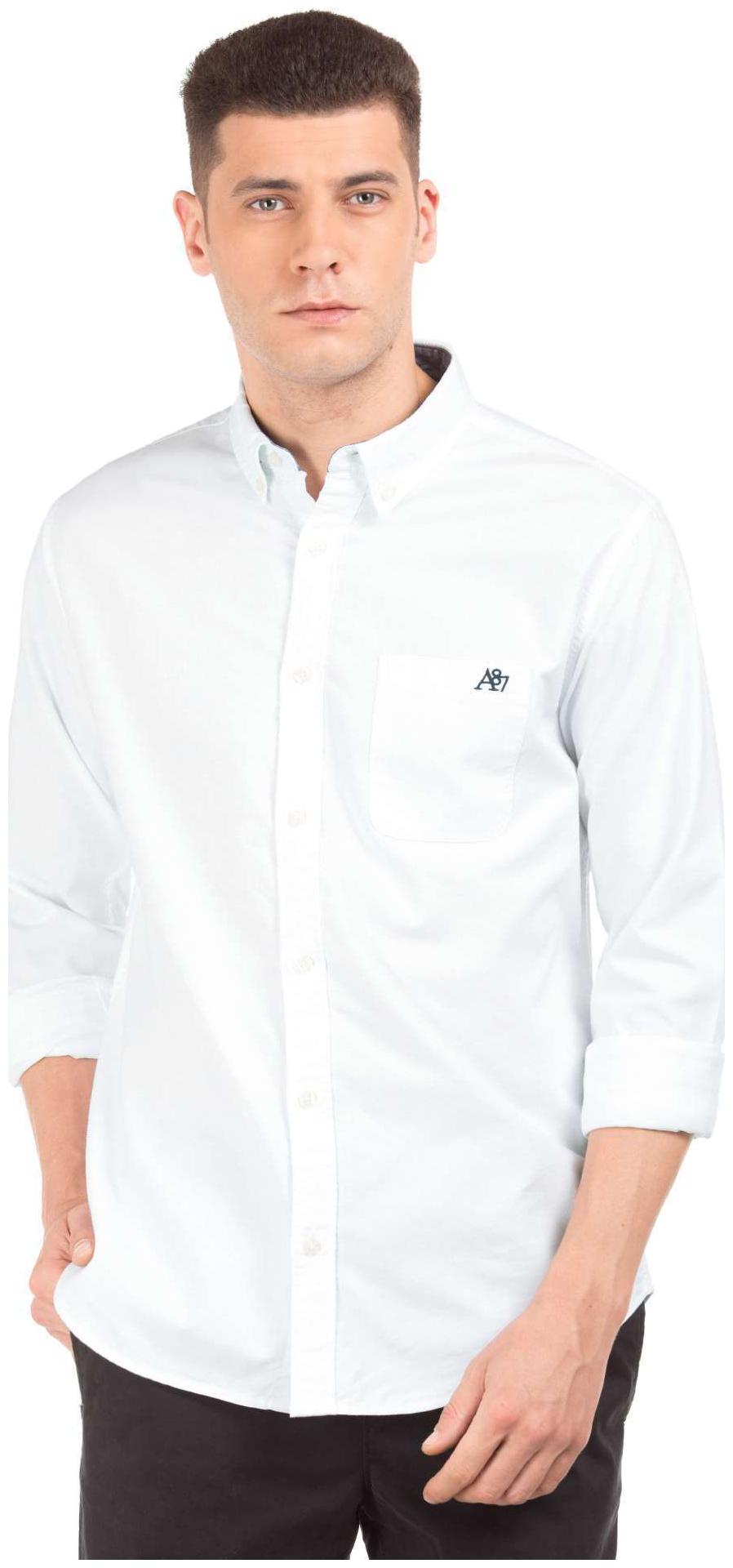 

Aeropostale Men White Solid Slim Fit Casual Shirt