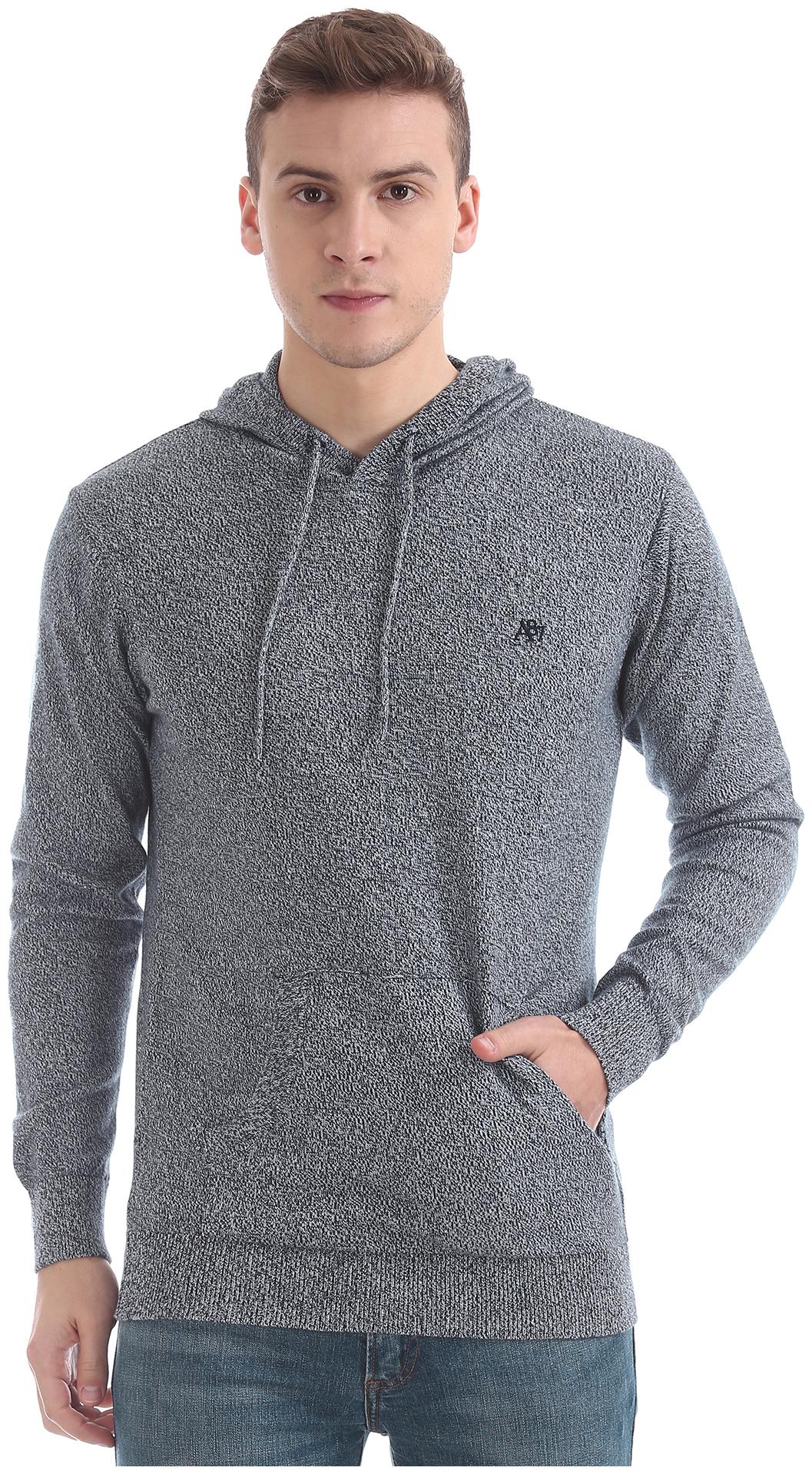 

Aeropostale Men Grey Hooded Hoodie