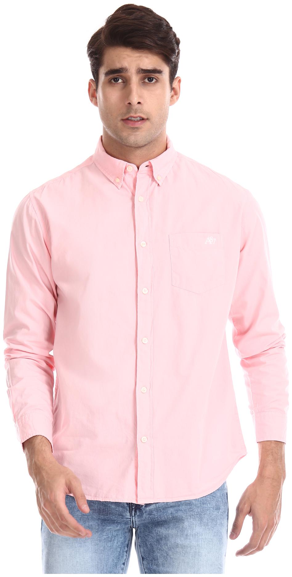 

Aeropostale Men Pink Solid Regular Fit Casual Shirt