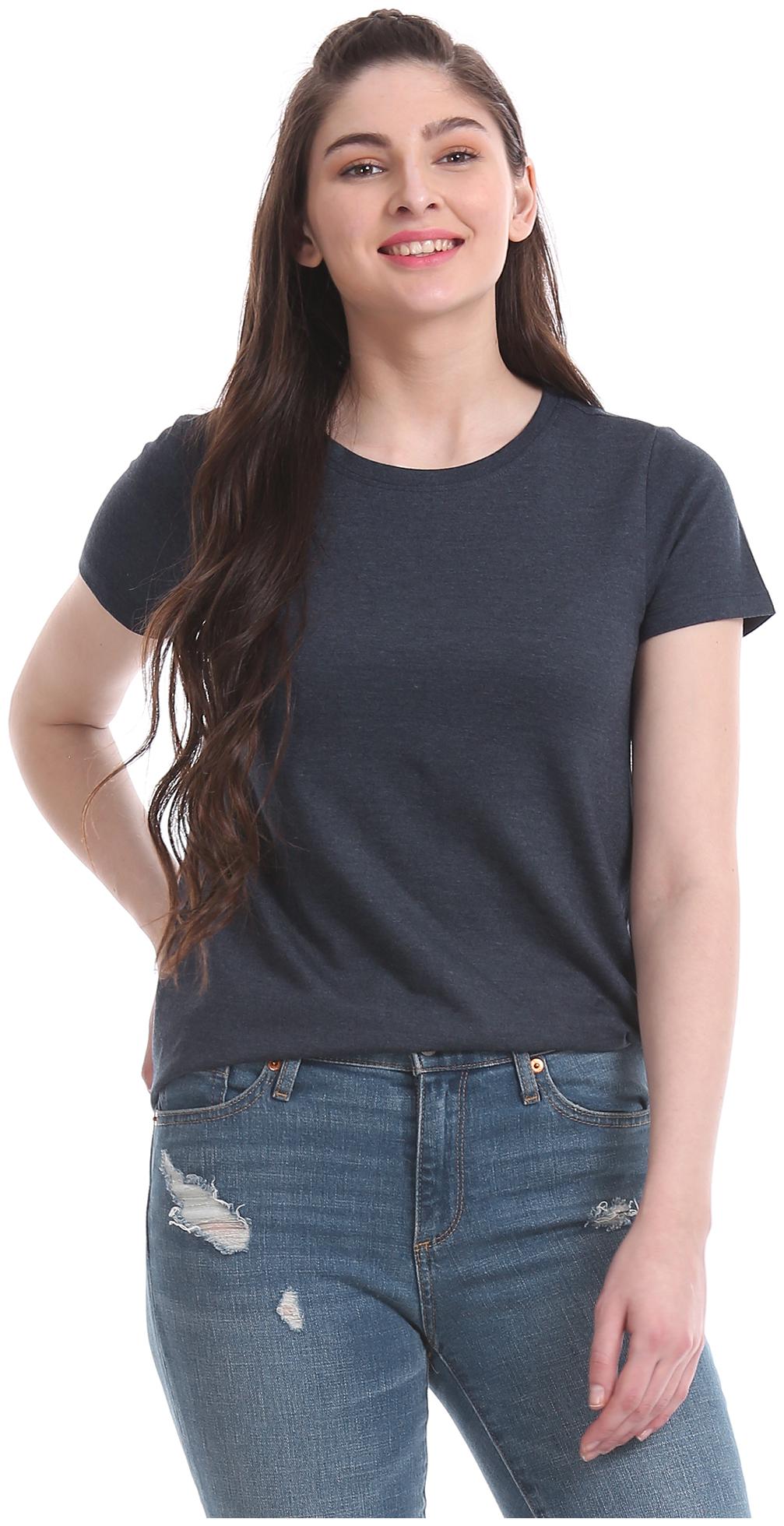 

Aeropostale Women Blue Regular fit Round neck Cotton T shirt