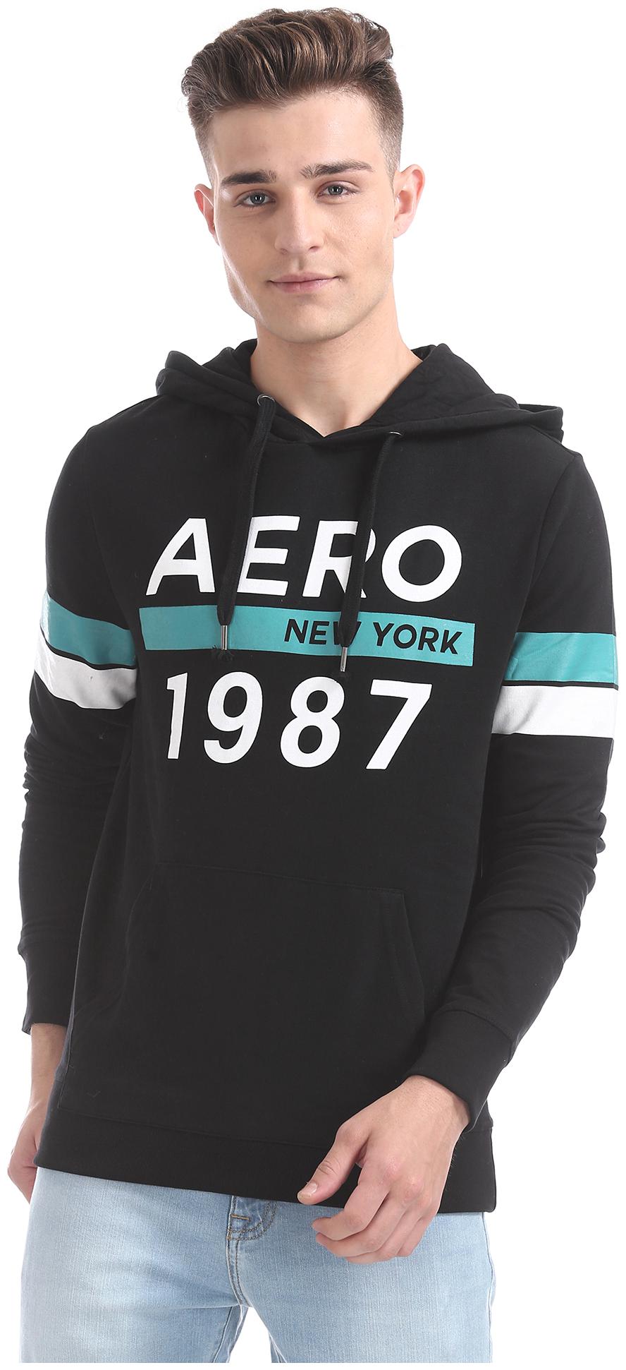 

Aeropostale Men Black Hooded Hoodie