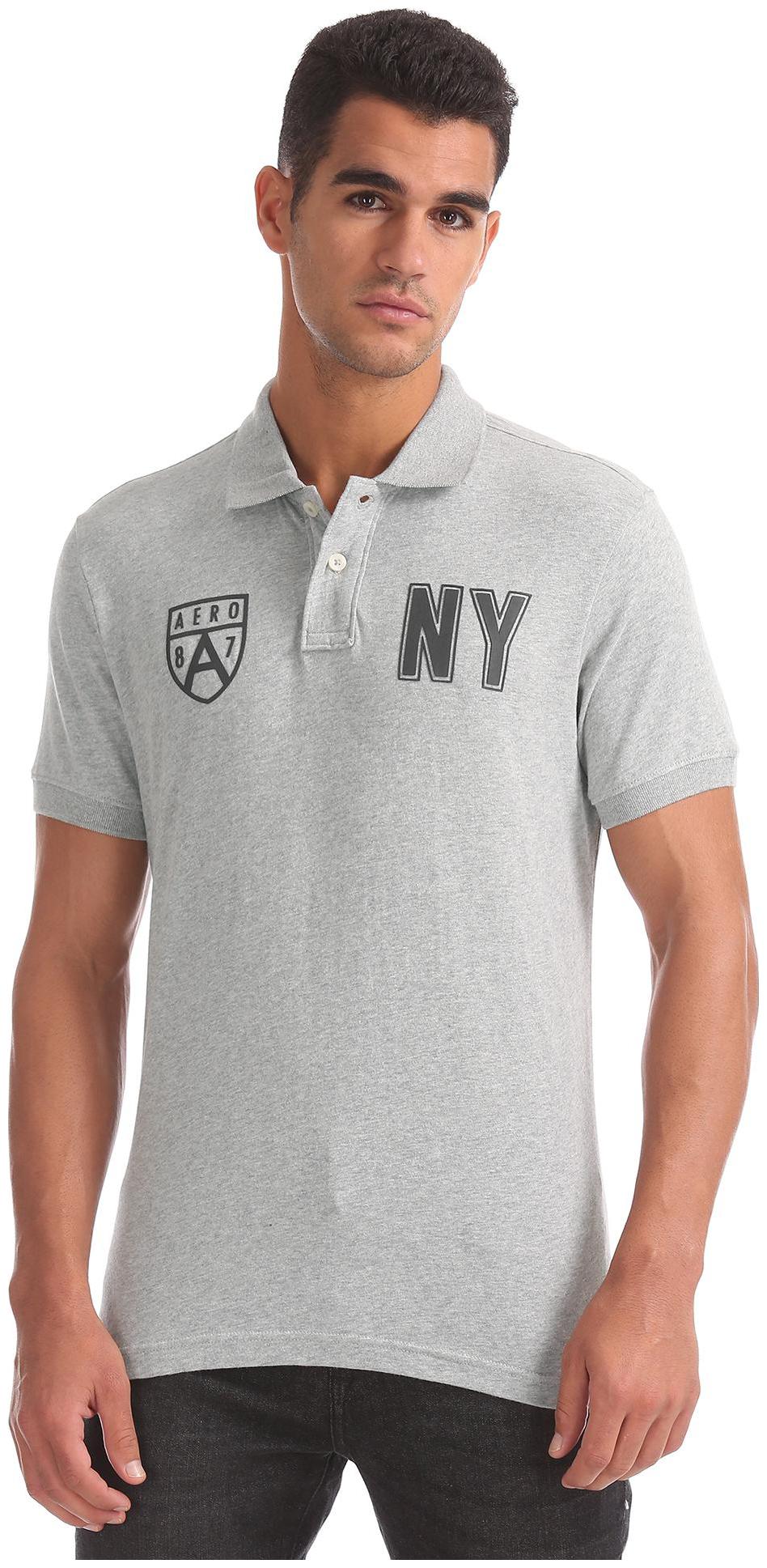 

Aeropostale Men Grey Regular fit Cotton Polo collar T-Shirt - Pack Of 1