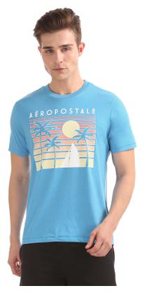 

Aeropostale Men Blue Regular fit Cotton Round neck T-Shirt - Pack Of 1