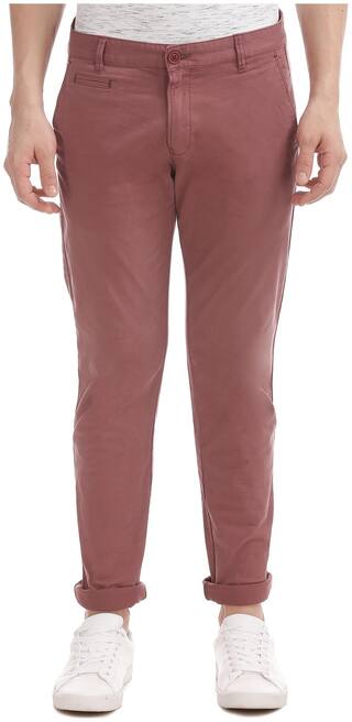 Aeropostale Men Red Solid Skinny fit Chinos