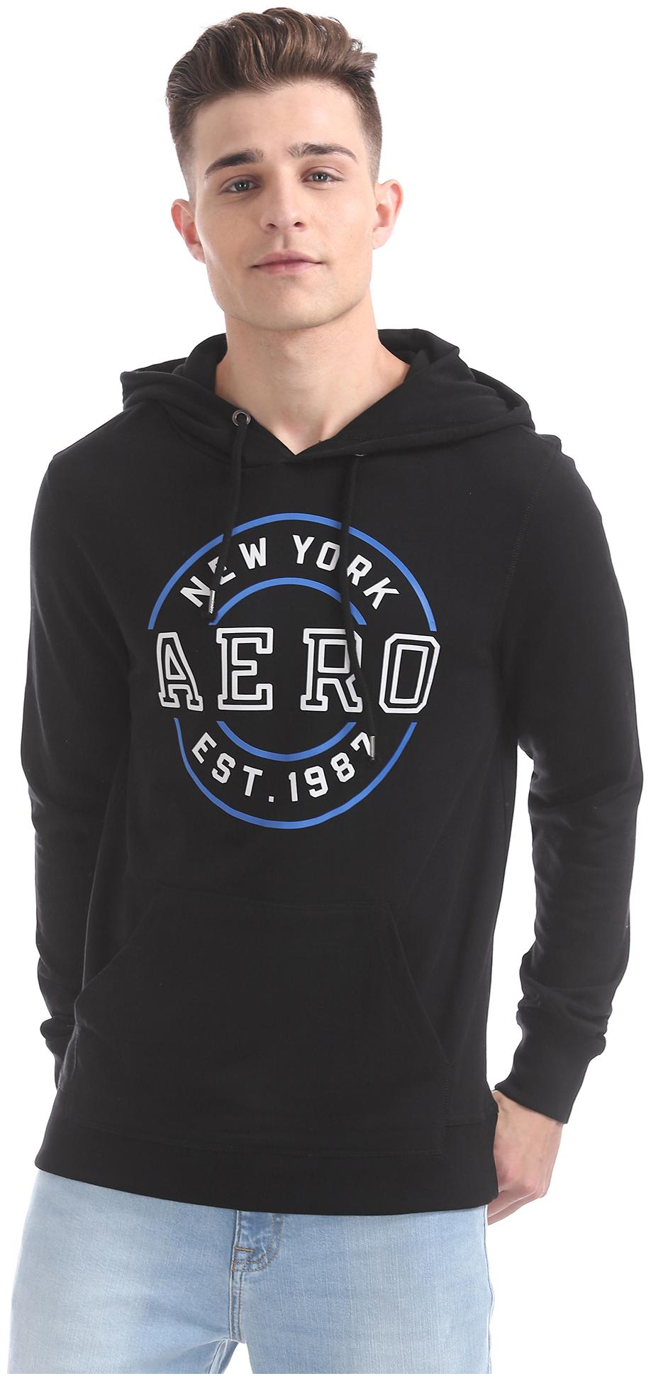 

Aeropostale Men Black Round neck Hoodie