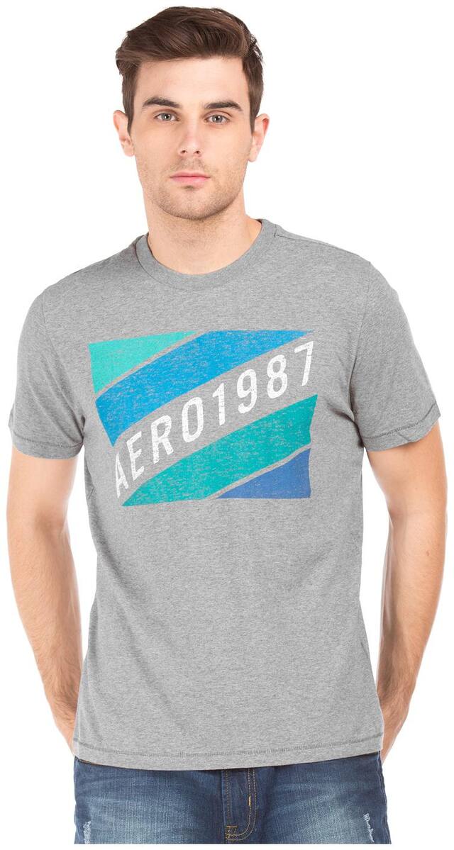 Aeropostale Men's Round Neck T-Shirt - Grey
