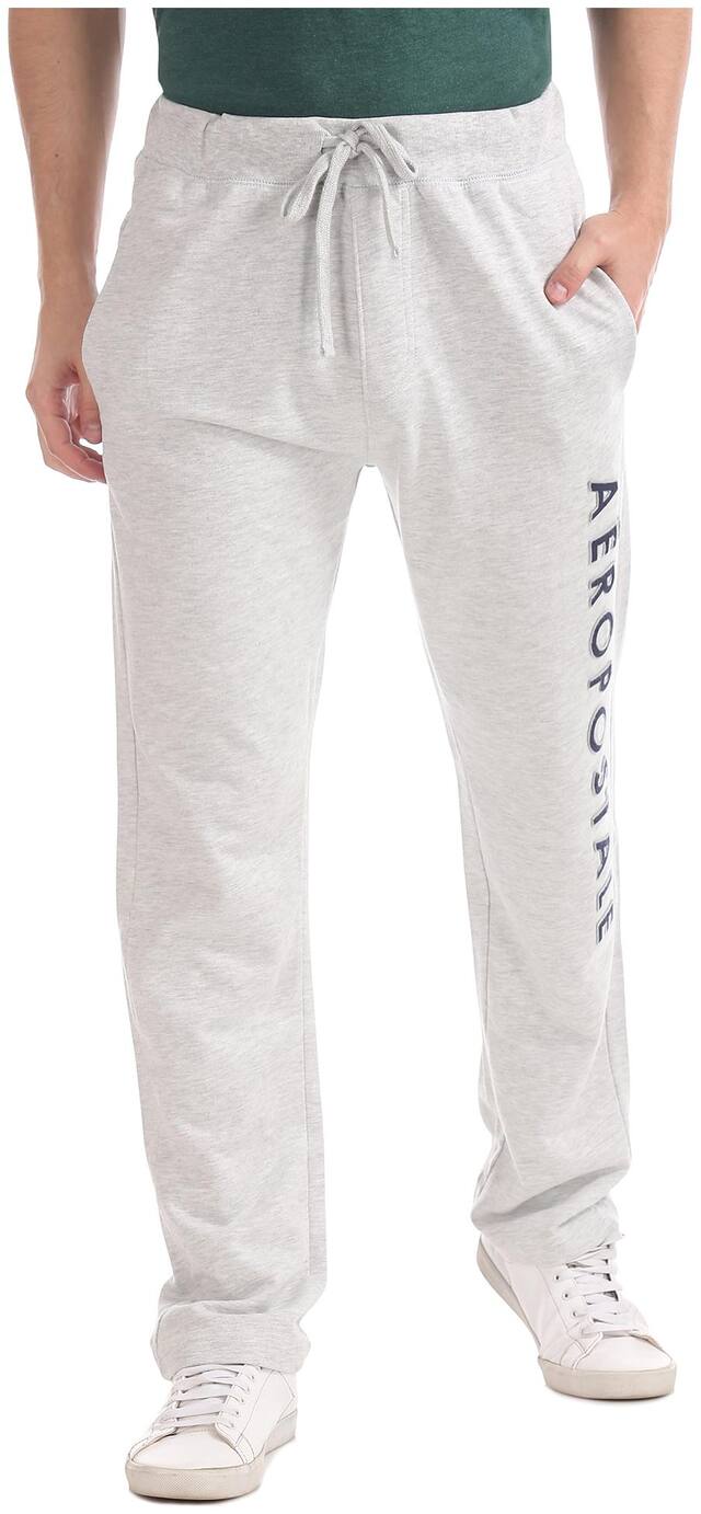 Aeropostale Cotton Lifestyle Regular Fit White Track Pants Men