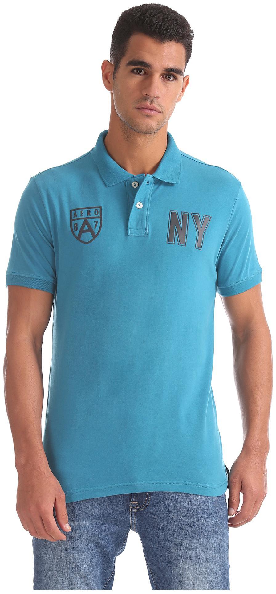 

Aeropostale Men Blue Regular fit Cotton Polo collar T-Shirt - Pack Of 1