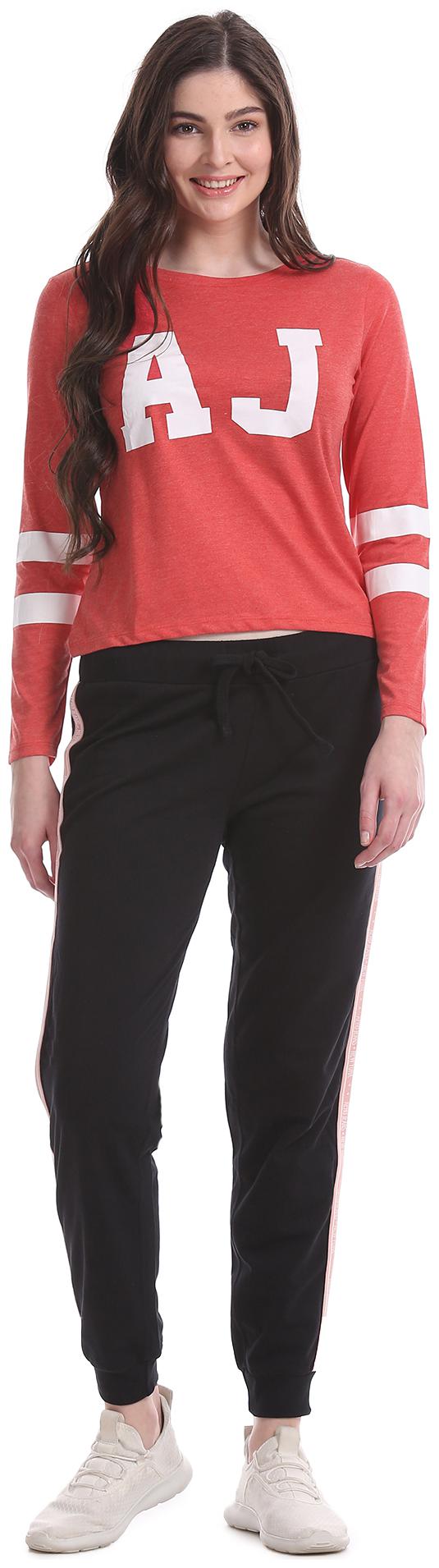 

Aeropostale Women Red Regular fit Round neck Cotton T shirt