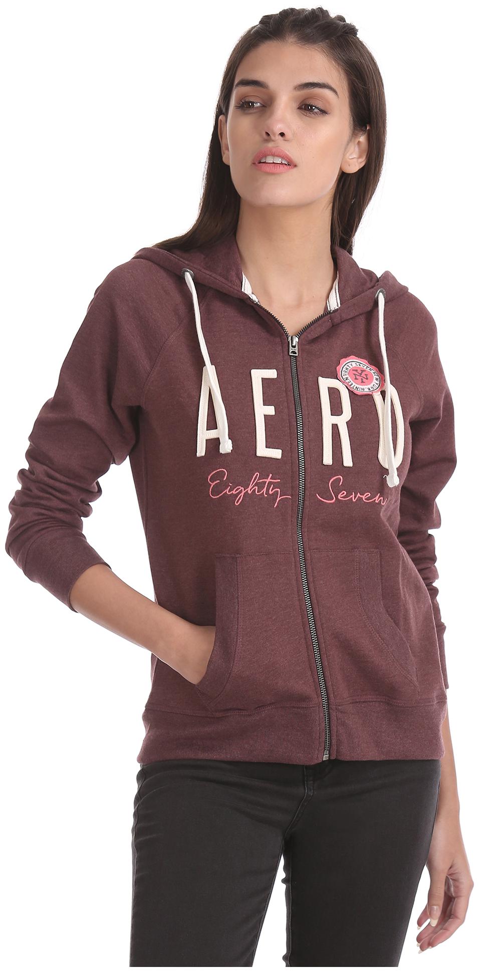 

Aeropostale Women Solid Hoodie - Red